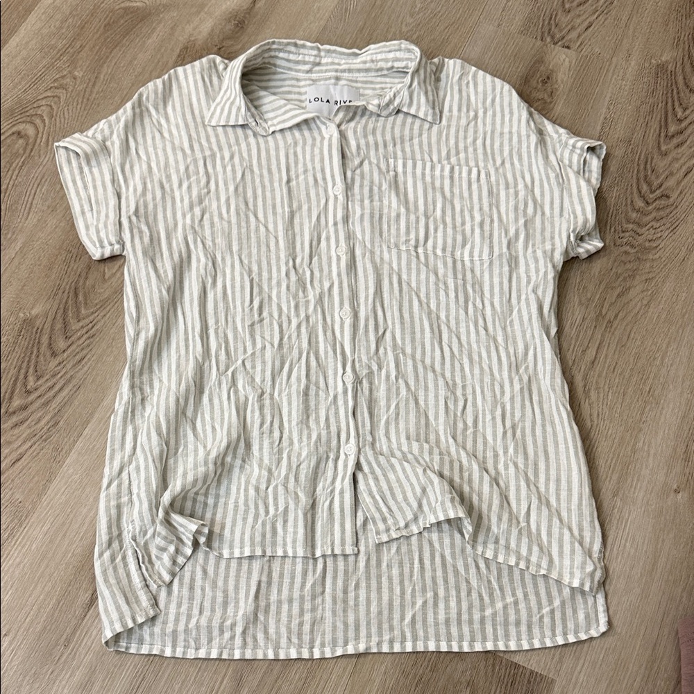 Lola Jeans Striped Button-Up Shirt